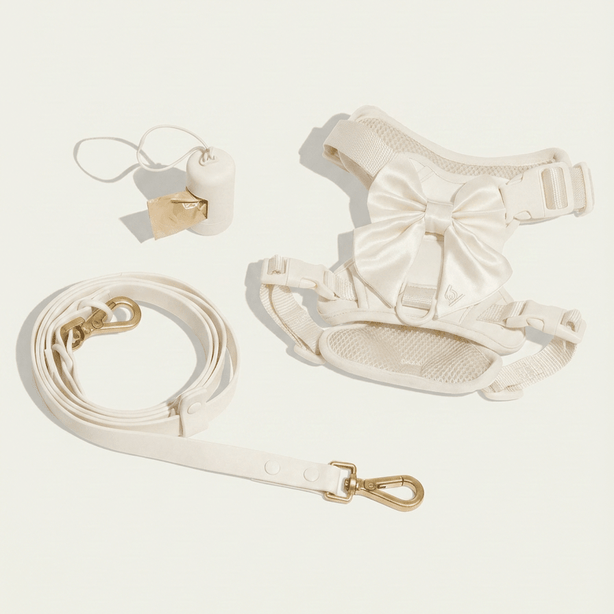 Wander! Bow Harness Kit Pearl - Gold - FURRY MUSE WAN-HKIT-XS-WH-6FT-GO