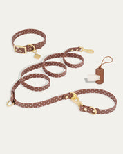 Wander! Collar Kit - Cocoa Polka Dot - FURRY MUSE WAN-CKIT-S-6FT-BRP