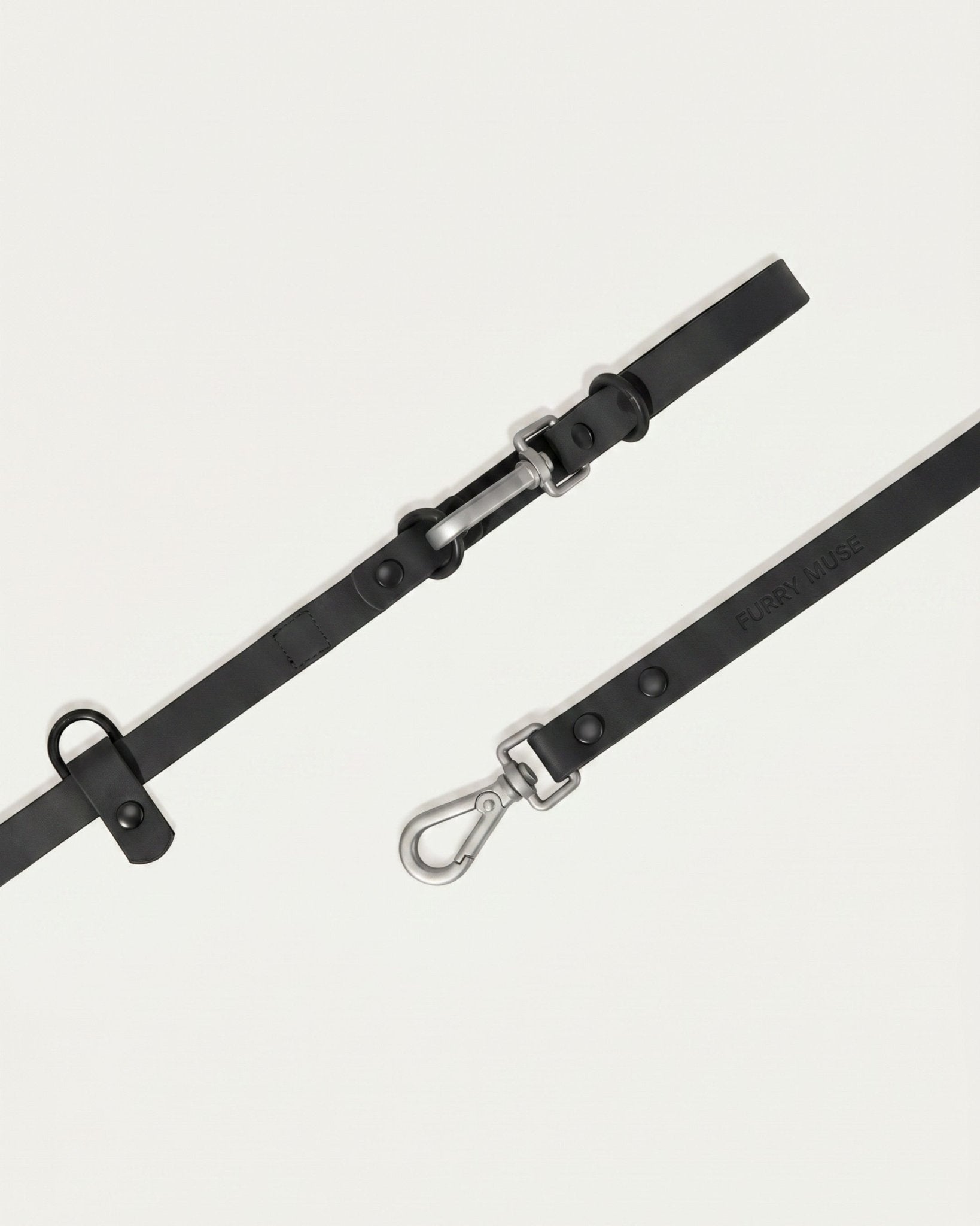 Wander! Collar Kit Midnight - Silver - FURRY MUSE WAN-CKIT-S-BLK-6FT-SI