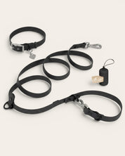 Wander! Collar Kit Midnight - Silver - FURRY MUSE WAN-CKIT-S-BLK-6FT-SI