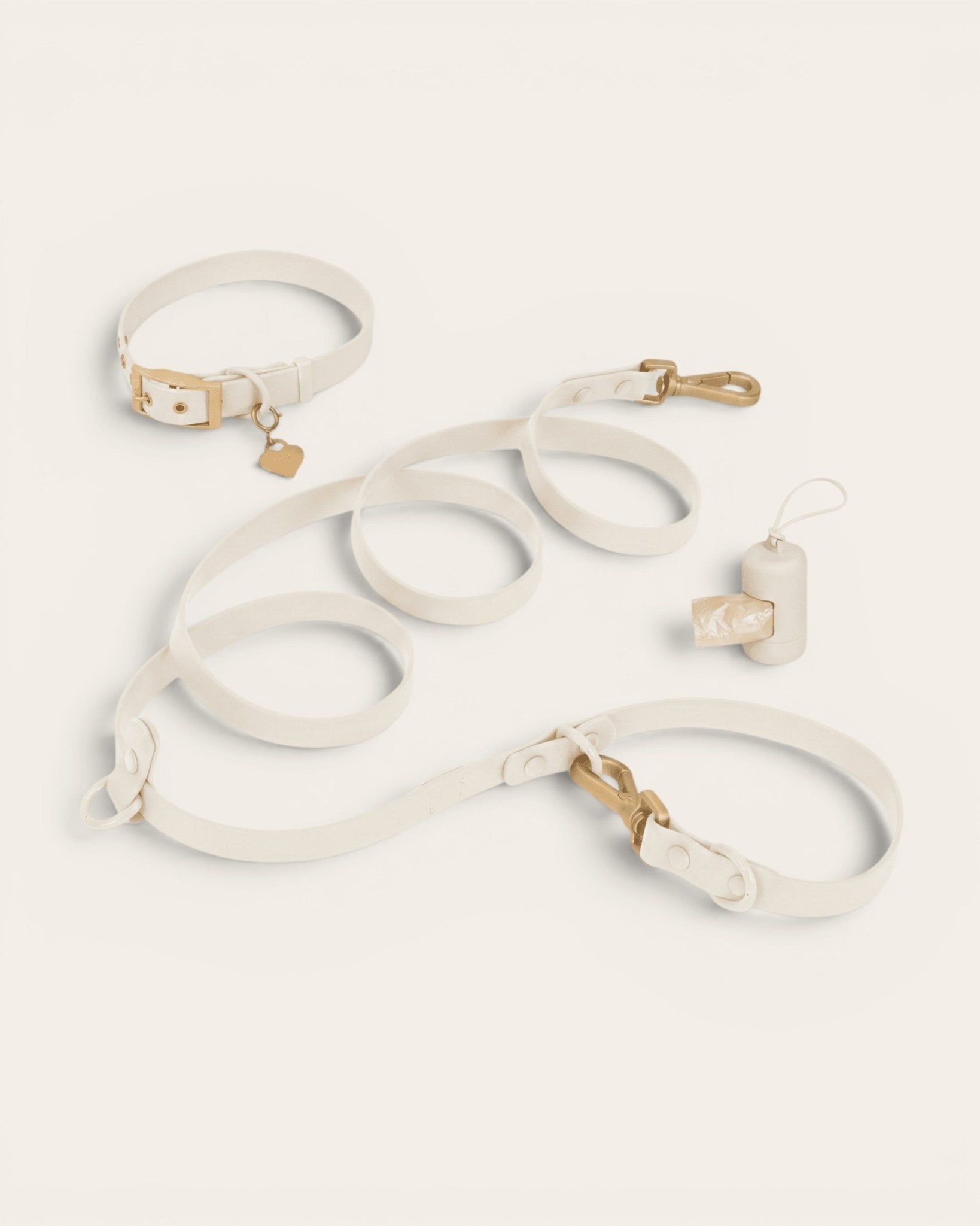 Wander! Collar Kit Pearl - Gold - FURRY MUSE WAN-CKIT-S-WH-6FT-GO