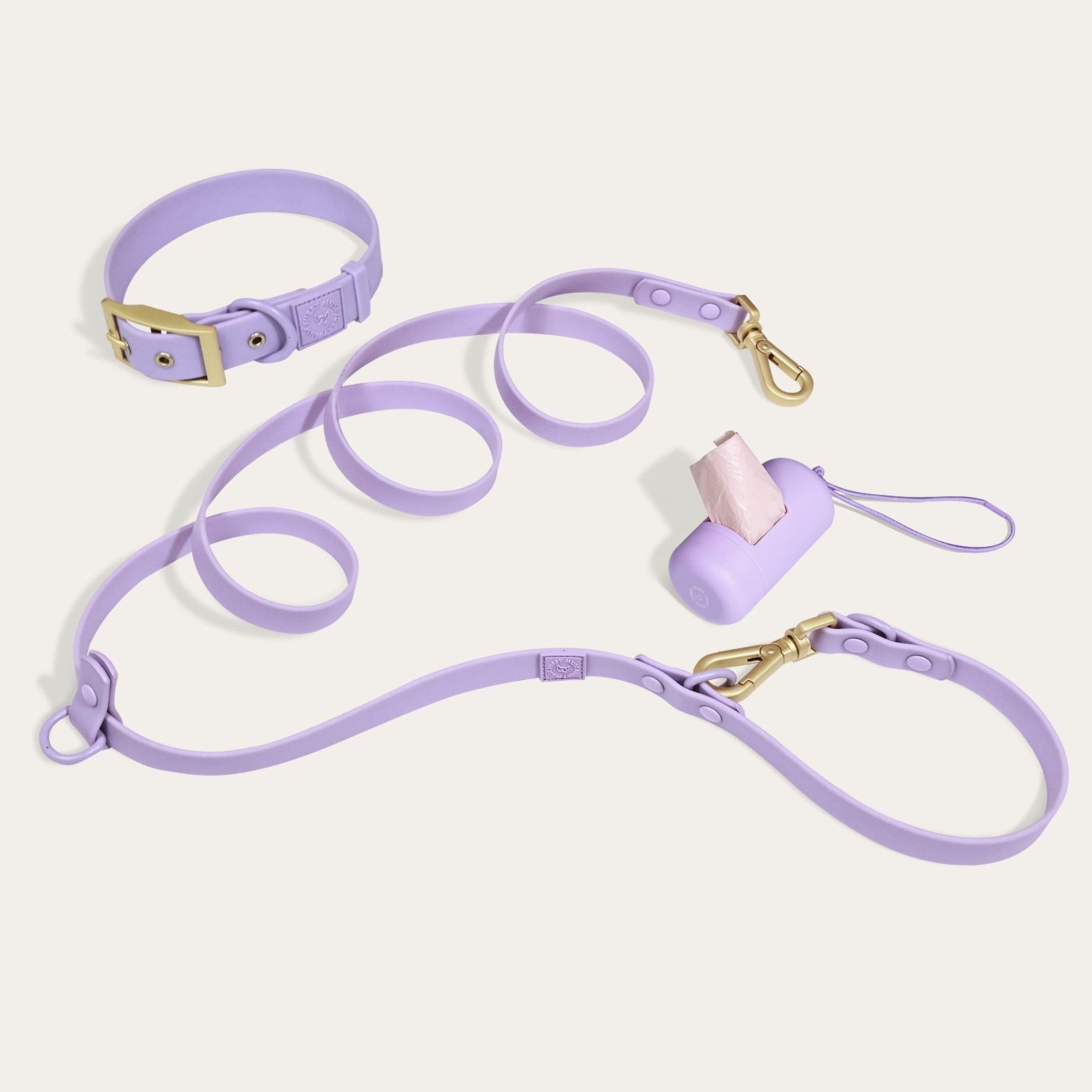 Wander! Collar, Leash, & Poop Pouch Kit Lilac - FURRY MUSE