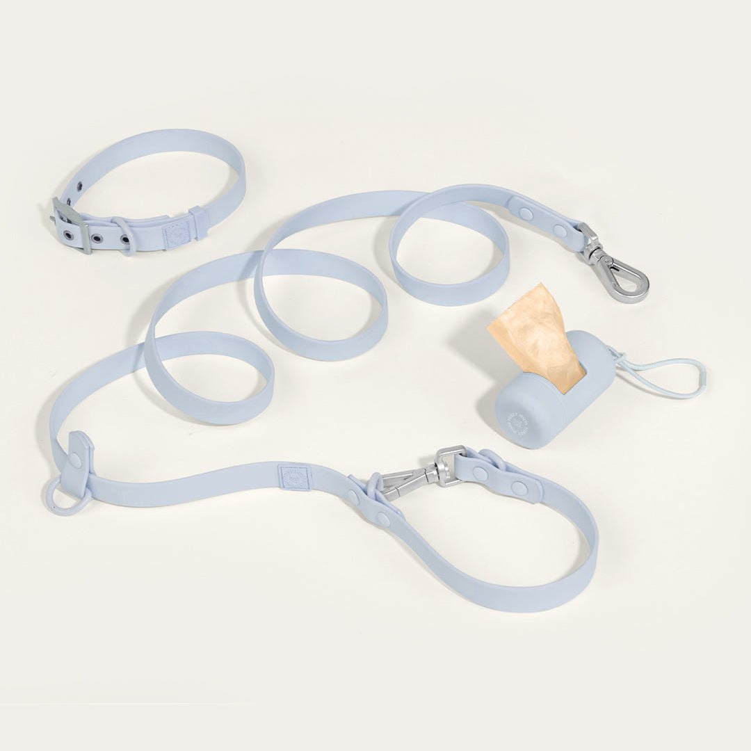 Wander! Collar, Leash, & Poop Pouch Kit Sky - FURRY MUSE WAN - CKIT - S - BL