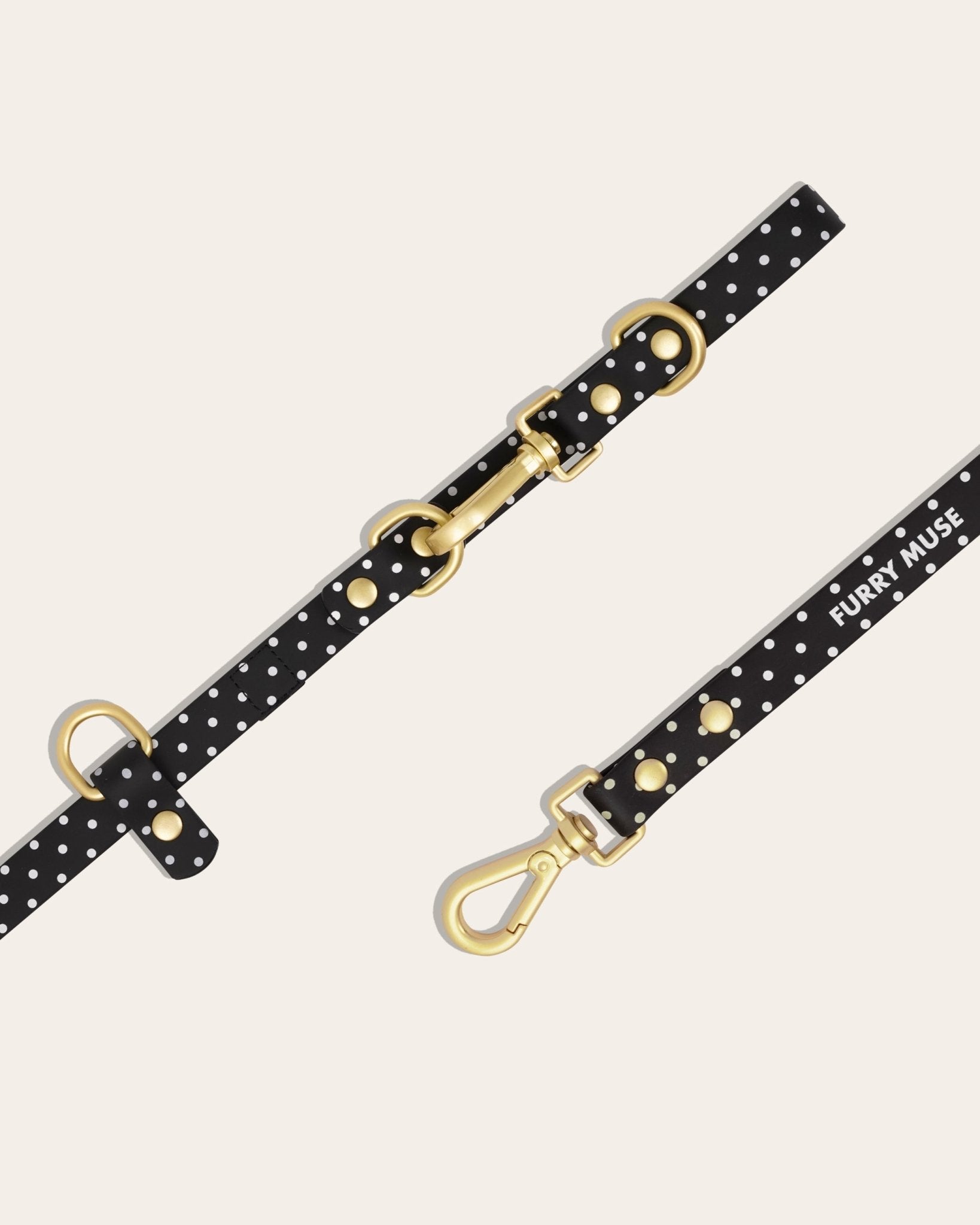 Wander! Multiway Leash - Midnight Polka Dot - FURRY MUSE WAN-LEA-6FT-BKP-GO