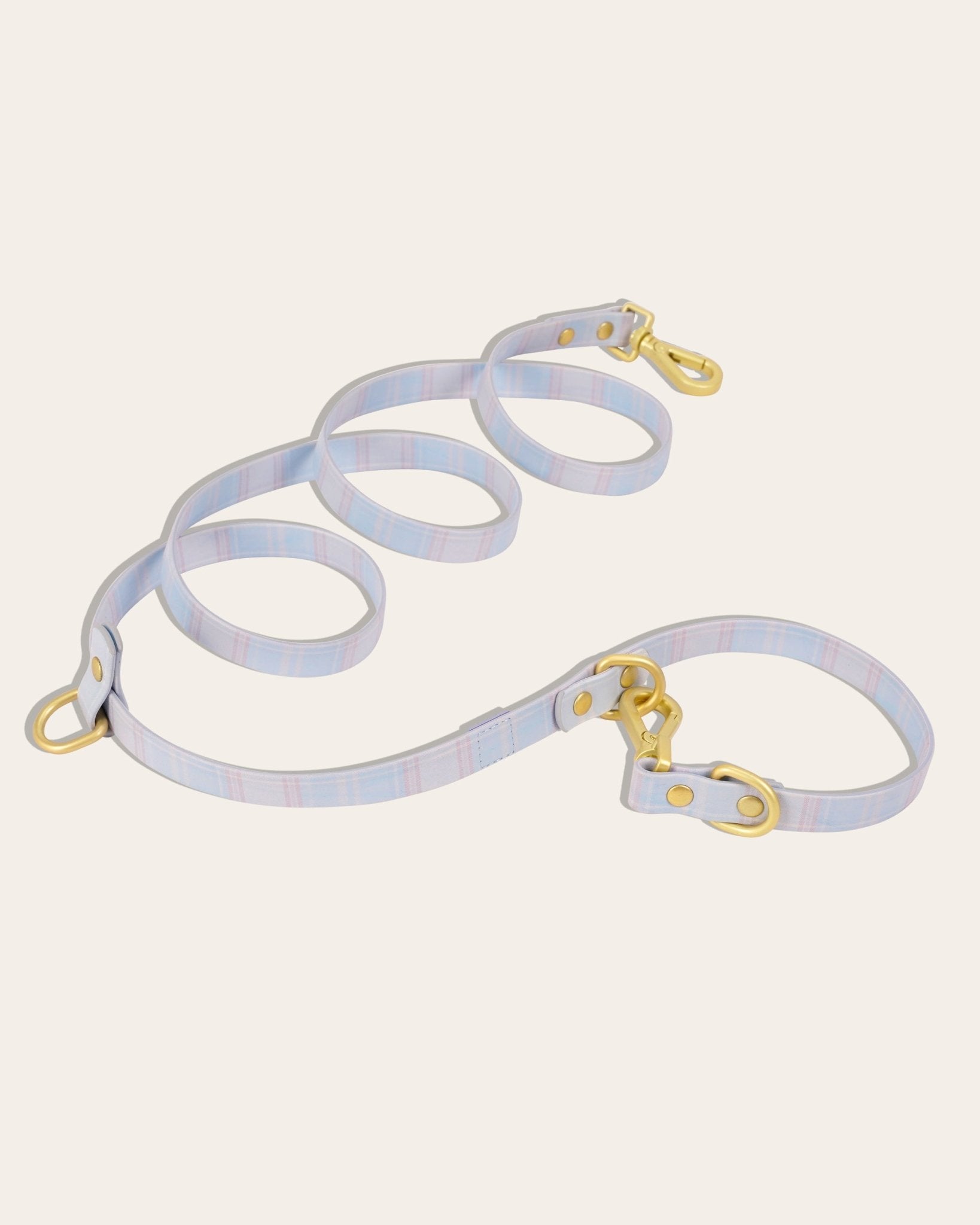 Wander! Multiway Leash - Seaside Plaid - FURRY MUSE WAN-LEA-6FT-LBPD-GO